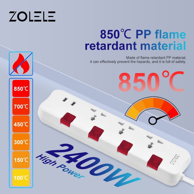 سهراهی ۳ سوکت و ۲ یو اس بی Zolele مدل ZK101