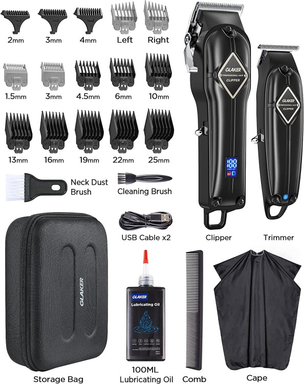 ماشین اصلاح حرفهای شارژی GLAKER همراه با لوازم جانبی