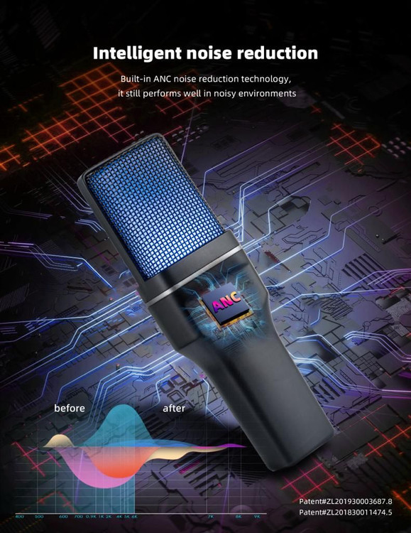 میکروفون وایرلس Yanmai با نورپردازی RGB مدل Sf-777W