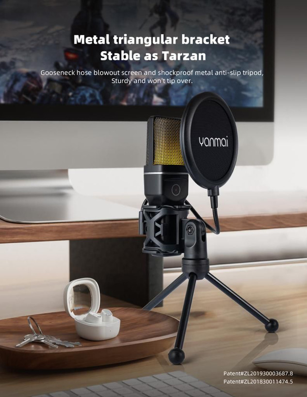میکروفون وایرلس Yanmai با نورپردازی RGB مدل Sf-777W