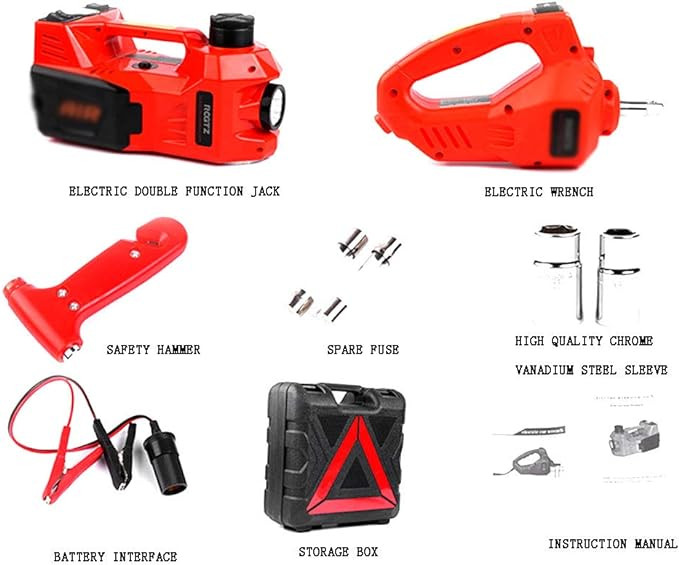 کیت ابزار تعمیر خودرو جک هیدرولیک برقی ۳ در ۱ AIZYR