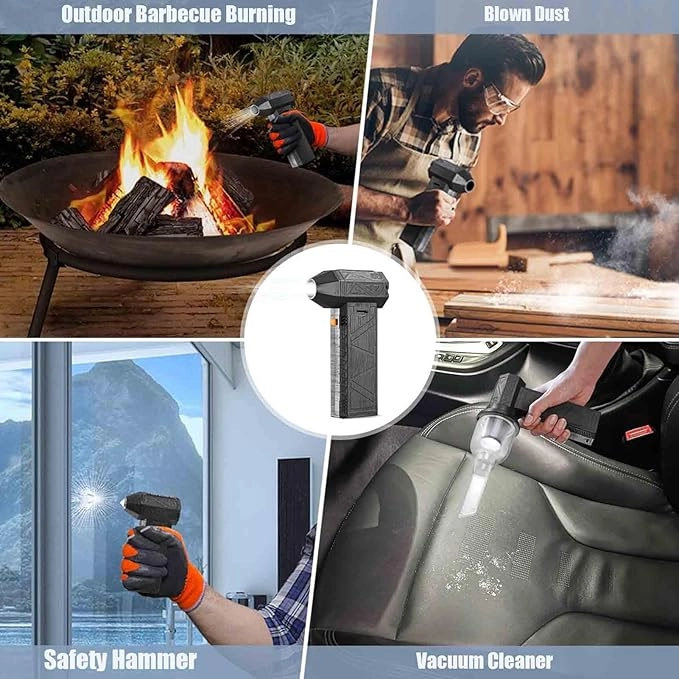 توربوفن قابل حمل ۳ کاره (دمنده قوی، جاروبرقی و چکش پنجره)