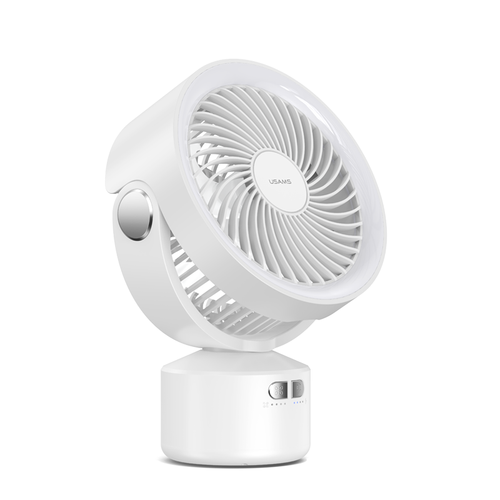پنکه دستی دارای پایه جداشدنی، چراغ و ریموت کنترل یوسامز USAMS US-ZB258 Multi-functional Outdoor Silent Fan