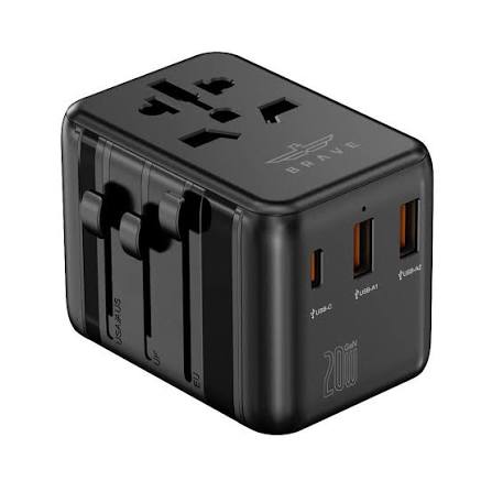 شارژر مسافرتی BRAVE GaN 45W مدل BTC-34 با کابل جمع‌شونده