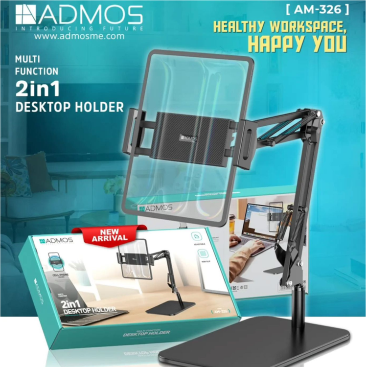 استند رومیزی موبایل و تبلت 2 در 1 بازویی قابل تنظیم ADMOS مدل AM-326