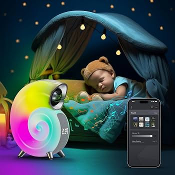 چراغ خواب و اسپیکر بلوتوثی حلزونی هوشمند Blulory Conch Music Light N70