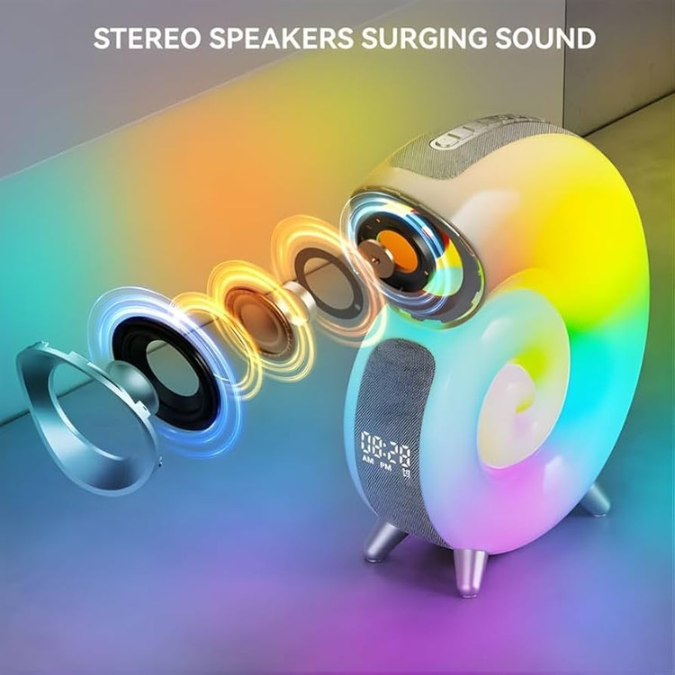 چراغ خواب و اسپیکر بلوتوثی حلزونی هوشمند Blulory Conch Music Light N70
