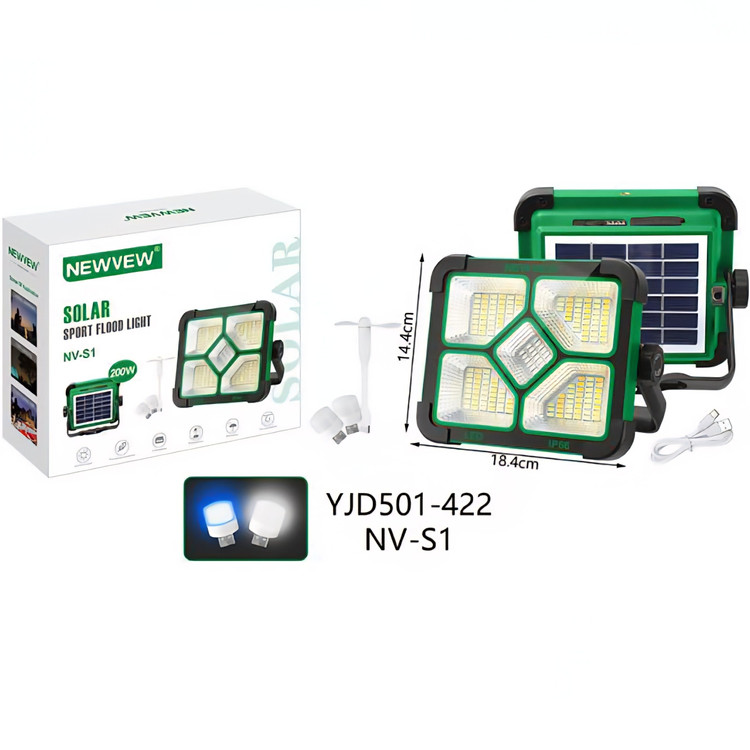چراغ پروژکتوری خورشیدی NEWVEW NV-S1 مدل 200 وات