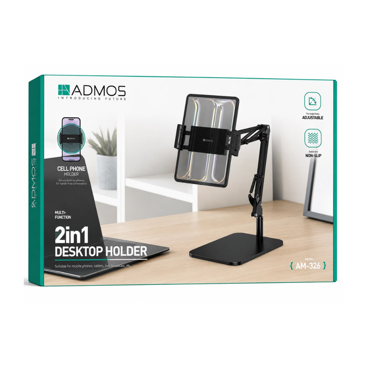 استند رومیزی موبایل و تبلت 2 در 1 بازویی قابل تنظیم ADMOS مدل AM-326
